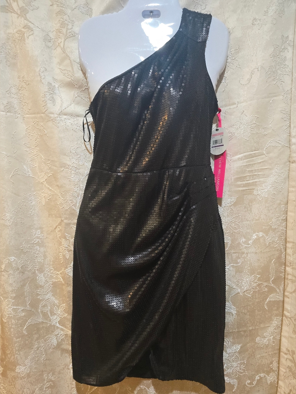 Matthew Williamson Black Asymmetrical One-Shoulder Cocktail Dress